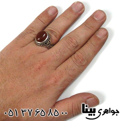 انگشتر دُر خونی مردانه یا علی مدد کمیاب