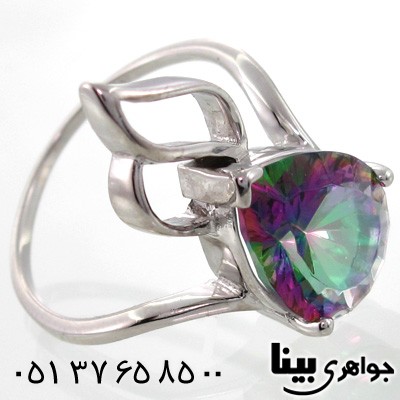 انگشتر توپاز هفت رنگ زنانه طرح تینا