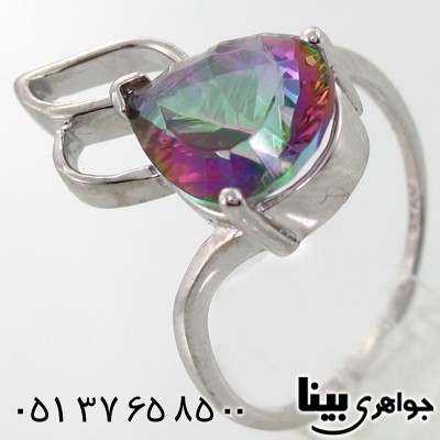 انگشتر توپاز هفت رنگ زنانه طرح تینا