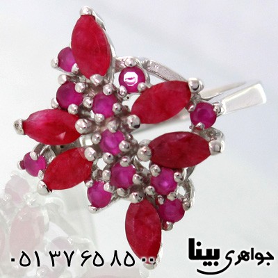 انگشتر یاقوت سرخ زنانه طرح صحبا
