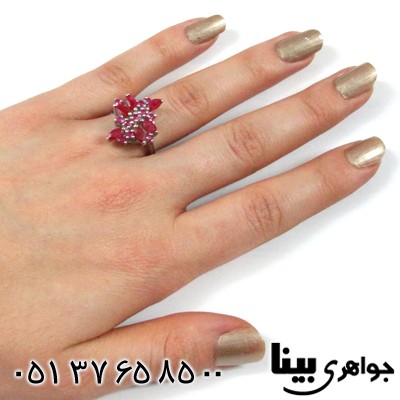 انگشتر یاقوت سرخ زنانه طرح صحبا