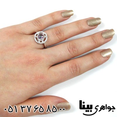 انگشتر توپاز هفت رنگ طرح بنسا زنانه
