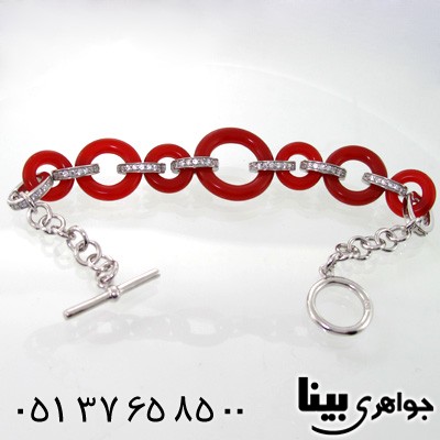 دستبند عقیق زنانه طرح ایتالیایی