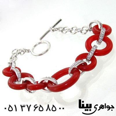 دستبند عقیق زنانه طرح ایتالیایی