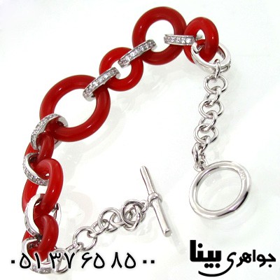 دستبند عقیق زنانه طرح ایتالیایی