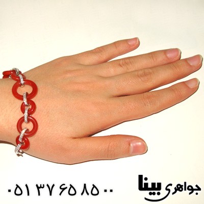 دستبند عقیق زنانه طرح ایتالیایی
