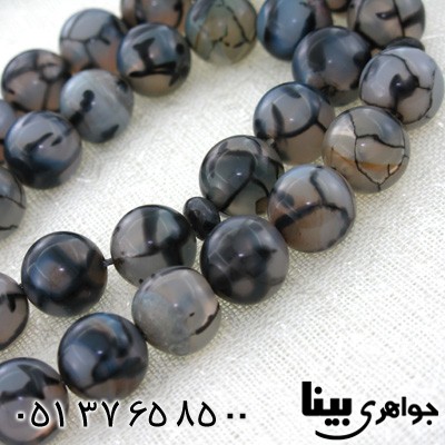 تسبیح عقیق شجری عالی طرح کلمات 33 دانه ای درشت