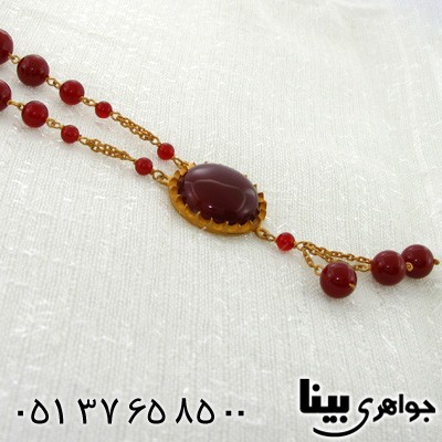 سینه ریز عقیق قرمز طرح زیر خاکی درشت طاووسی