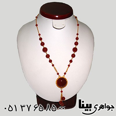 سینه ریز عقیق قرمز طرح زیر خاکی درشت طاووسی