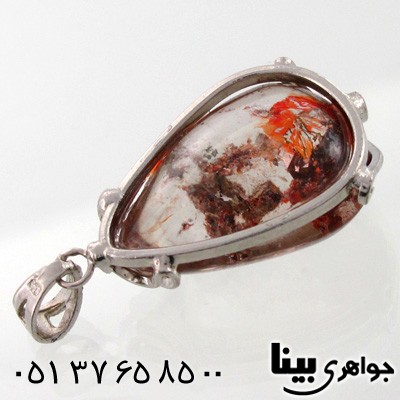گردنبند کوارتز با نقش گل و بوته