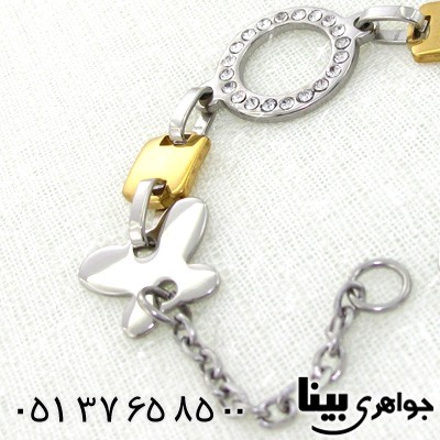 دستبند استیل ژاپنی دو رنگ
