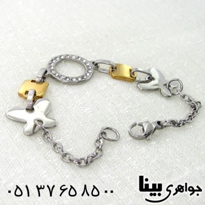 دستبند استیل ژاپنی دو رنگ
