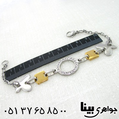دستبند استیل ژاپنی دو رنگ
