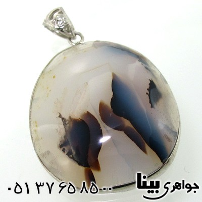 گردنبند عقیق شجری طرح هاله ای