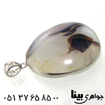 گردنبند عقیق شجری طرح هاله ای