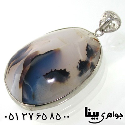 گردنبند عقیق شجری طرح هاله ای