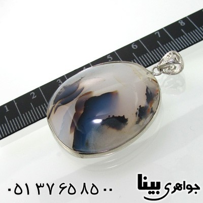 گردنبند عقیق شجری طرح هاله ای
