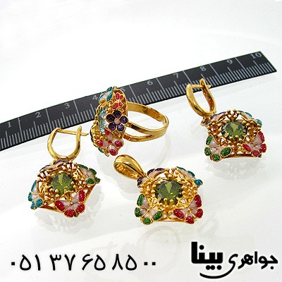 سرویس چند جواهر زنانه زبرجد و توپاز طرح توکیو