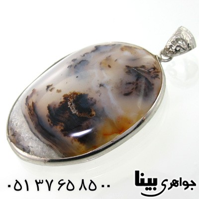 گردنبند عقیق شجری طرح موج و صخره درشت