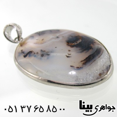 گردنبند عقیق شجری طرح موج و صخره درشت