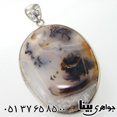 گردنبند عقیق شجری طرح موج و صخره درشت