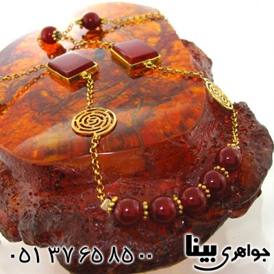 سینه ریز عقیق قرمز زنانه طرح زیرخاکی باشکوه