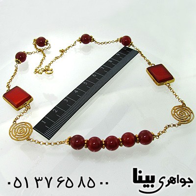 سینه ریز عقیق قرمز زنانه طرح زیرخاکی باشکوه