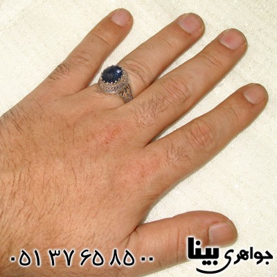 انگشتر یاقوت کبود آفریقایی مردانه سنتی
