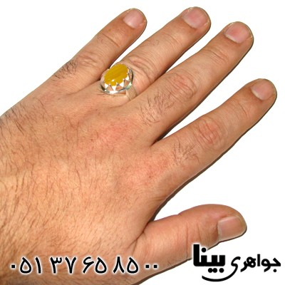 انگشتر عقیق شرف الشمس مردانه سنتی دور چنگی