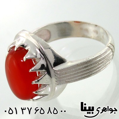 انگشتر عقیق خراسانی مردانه سنتی دور چنگی