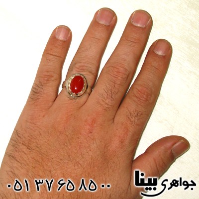 انگشتر عقیق خراسانی مردانه سنتی دور چنگی