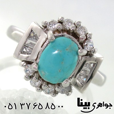 انگشتر فیروزه نیشابوری زنانه طرح گلاره