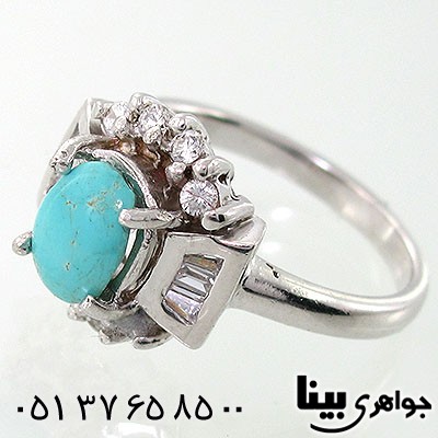 انگشتر فیروزه نیشابوری زنانه طرح گلاره