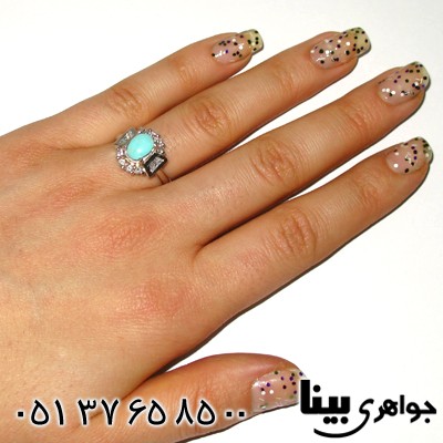 انگشتر فیروزه نیشابوری زنانه طرح گلاره