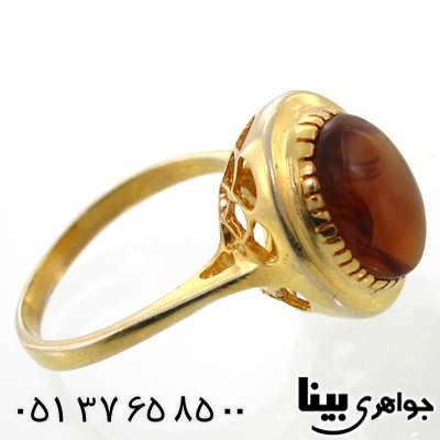 انگشتر عقیق یمنی شجری زنانه طرح ملینا