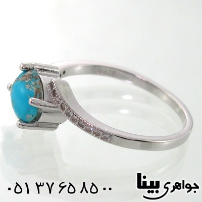 انگشتر فیروزه نیشابوری زنانه طرح گلرخ