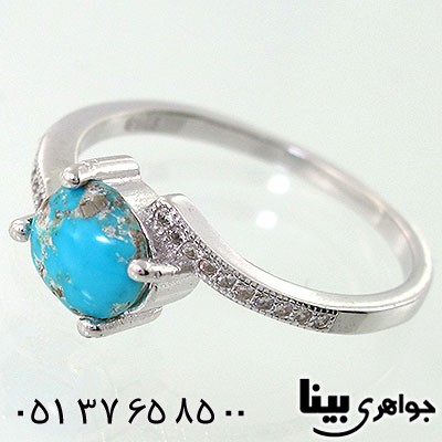 انگشتر فیروزه نیشابوری زنانه طرح گلرخ