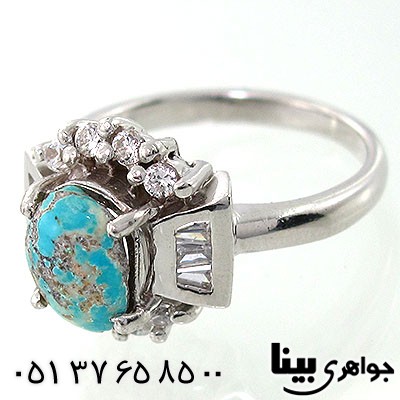 انگشتر فیروزه نیشابوری زنانه طرح ثنا