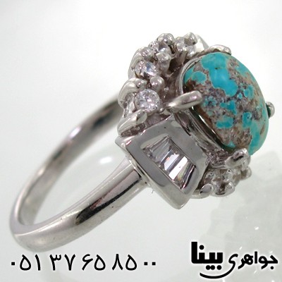انگشتر فیروزه نیشابوری زنانه طرح ثنا