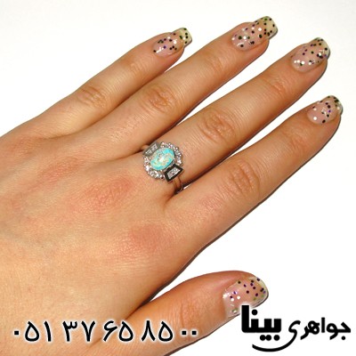 انگشتر فیروزه نیشابوری زنانه طرح ثنا