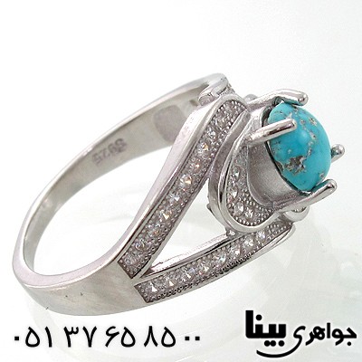 انگشتر فیروزه نیشابوری زنانه طرح مه لقا