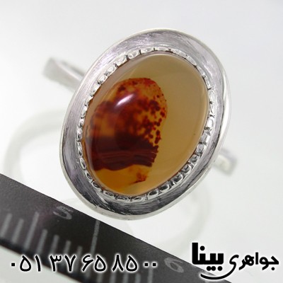 انگشتر عقیق یمنی شجری زنانه طرح دنیا