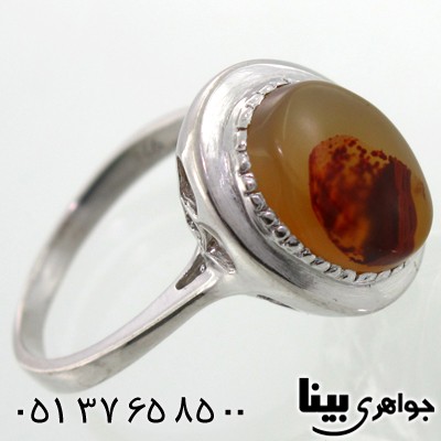 انگشتر عقیق یمنی شجری زنانه طرح دنیا