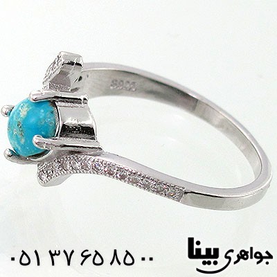انگشتر فیروزه نیشابوری زنانه طرح ستایش