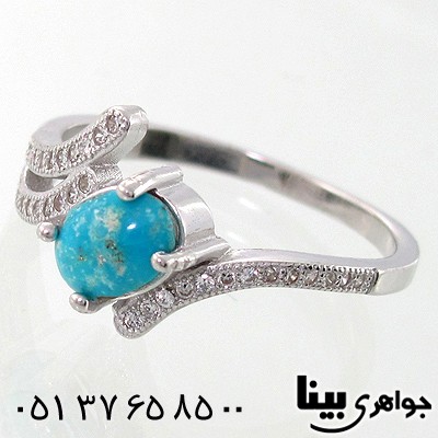 انگشتر فیروزه نیشابوری زنانه طرح ستایش