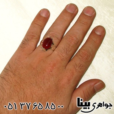 انگشتر عقیق آفریقایی مردانه چهار چنگ