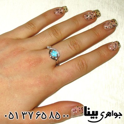 انگشتر فیروزه نیشابوری زنانه طرح پیچ مهسا
