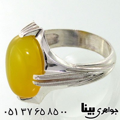 انگشتر عقیق شرف الشمس مردانه سنتی چهار چنگ