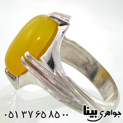 انگشتر عقیق شرف الشمس مردانه سنتی چهار چنگ
