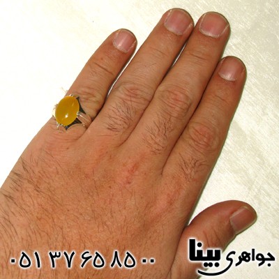 انگشتر عقیق شرف الشمس مردانه سنتی چهار چنگ